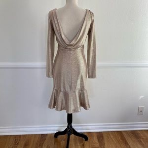 Ruffle gold metallic dress